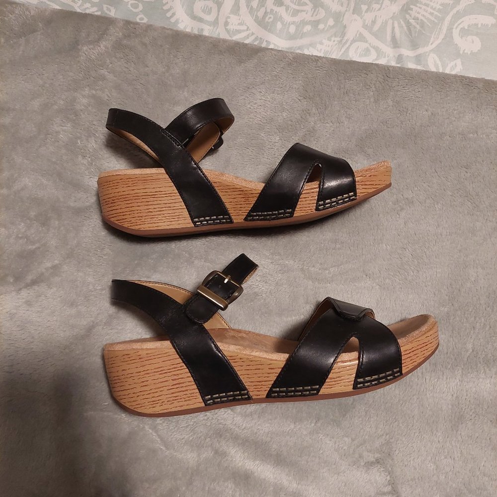 Dansko Black Leather Sandals